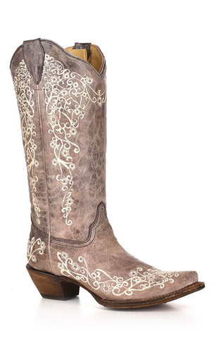 Corral Women’s Brown Carter Bone Embroidery Boot