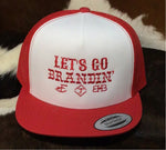 Let’s Go Brandin Red & White Cap
