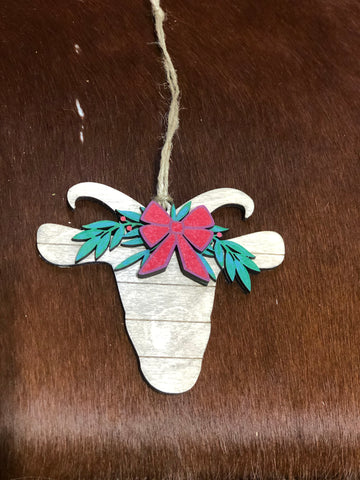 Goat-Wooden Shiplap Christmas Ornament