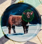 CJ Brown Shorthorn with a Wreath Ornament