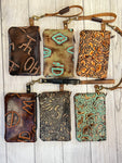 Small Leather Wristlet in Assorted Patterns