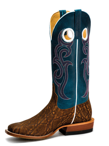 Horse Power Men’s Cognac Elephant Print Blue Topped Boot