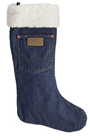 Wrangler Denim Christmas Stocking with Sherpa