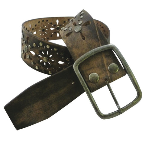 Roper Women’s Brown Floral Cutout Belt