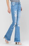 Distressed Women’s Mid Rise Flare Jeans