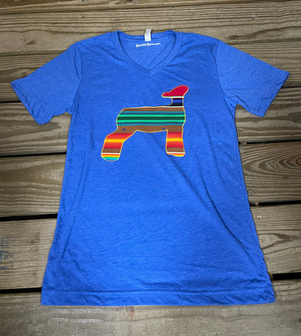 Serape Lamb V-Neck Appliqué Tee