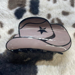 Brown Cowboy Hat Claw Clip