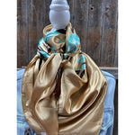 Gold & Turquoise Floral Wild Rag