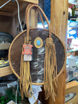 Circle Hair On Braided Handle Purse