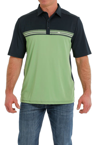 Cinch Men’s Arena Flex Navy & Green Polo