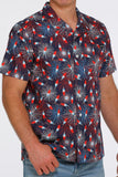 Cinch Men's Patriot Popsicle Print Camp Shirt-Navy