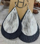 Black Hair-On Double Earrings