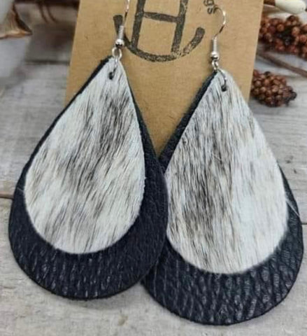 Black Hair-On Double Earrings
