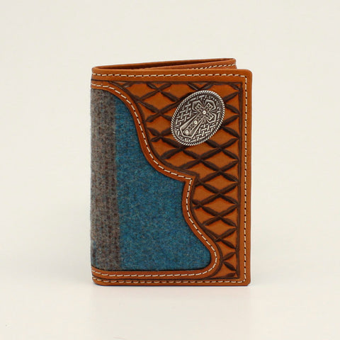 Southwestern Inlay Oval Trifold Wallet