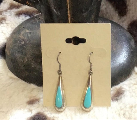 Sterling Silver & Turquoise Teardrop Earrings