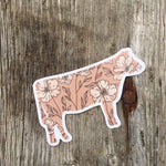 Wildflower Cow Sticker