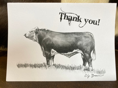 CJ Brown “Hereford Bull” Notecard