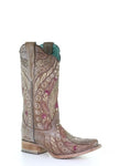 Corral Women’s Taupe with Studs & Flowered Embroidery Boot