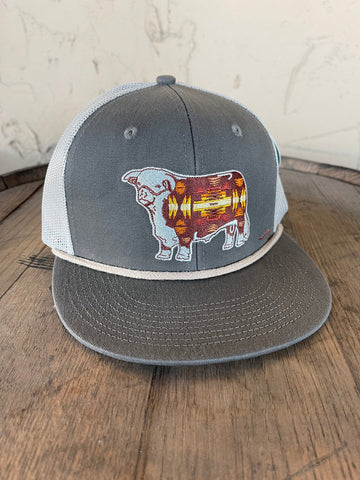 Lazy Ranch Wear Olive & Tan Apache Hereford Bull Cap
