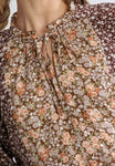 Mixed Floral Print Half Sleeve Top