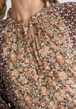 Mixed Floral Print Half Sleeve Top