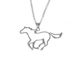 Silver Running Horse Necklace