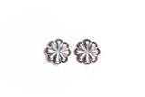 Burnished Silver Flower Concho Stud Earring
