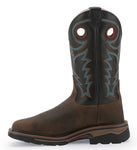 R. Watson Men's Coffee Distressed Waterproof Steel Toe Work Boot