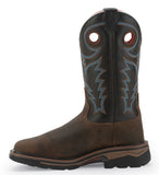 R. Watson Men's Coffee Distressed Waterproof Steel Toe Work Boot