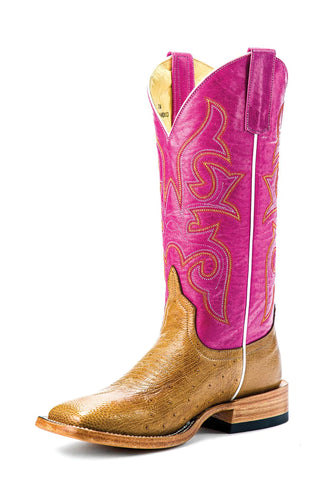 Macie Bean Women’s Top Hand Pink Ostrich Boot