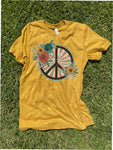 Fall Bleach Splattered Peace Sign Tee