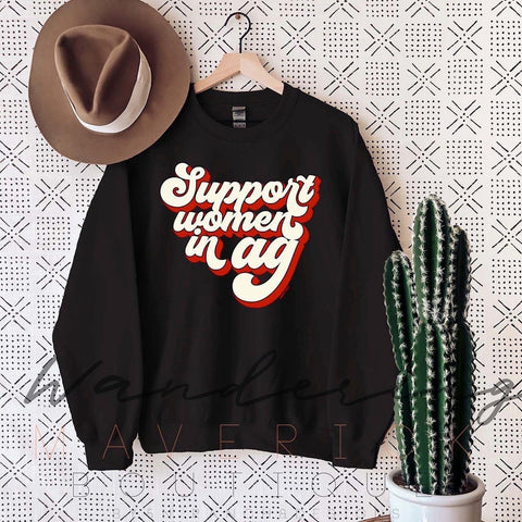 Support Women In AG Black Sweatshirt