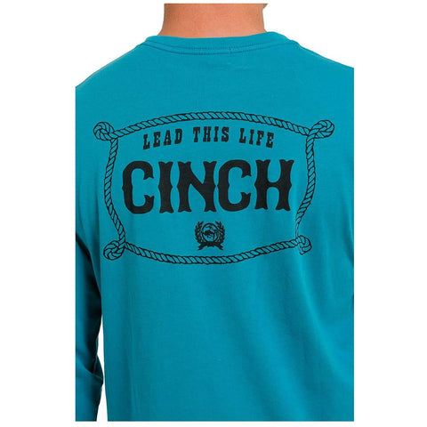 Cinch Lead This Life Teal Long Sleeve Tee