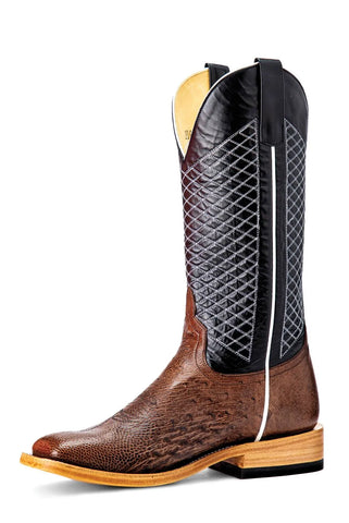 Horse Power Men’s Black Leather Ostrich Boot