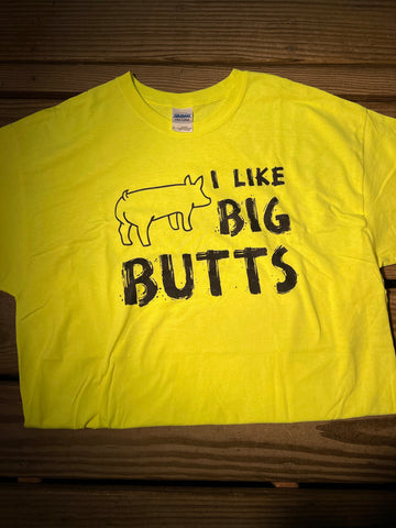Pig I Like Big Butts Tee-Yellow