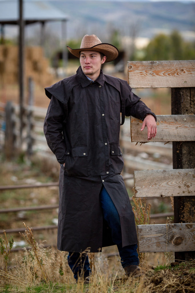 Wyoming Traders Brown Oilskin Duster – Horse Creek Outfitters