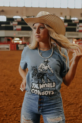 World Needs More Cowboys Western Tee