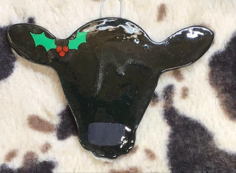Black Cow Head Dough Ornament