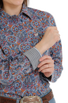Cinch Women's Light Blue Paisley Print Shirt