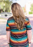 Cowboys of Fall Serape Tee with Tooled Pumpkin