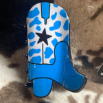 Blue & White Cheetah Print Boot Claw Clip