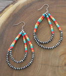 Beaded Teardrop Earrings in Assorted Colors