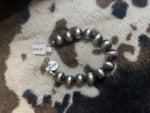 Navajo Pearl 12mm  Sterling Silver Bracelet