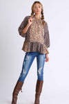 Mixed Floral Print Half Sleeve Top