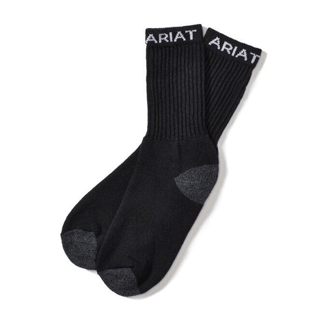 Ariat Men’s Super Crew Boot Socks 3 Pack Black