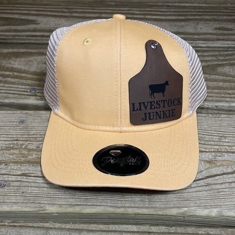 Leather Cowtag “Livestock Junkie” Cap