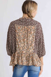 Mixed Floral Print Half Sleeve Top