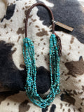 Genuine Turquoise 6 Strand Necklace