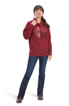 Ariat Women’s REAL Beartooth Hoodie-Maroon