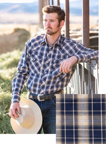 Wyoming Traders Men’s Navy & Tan Shirt